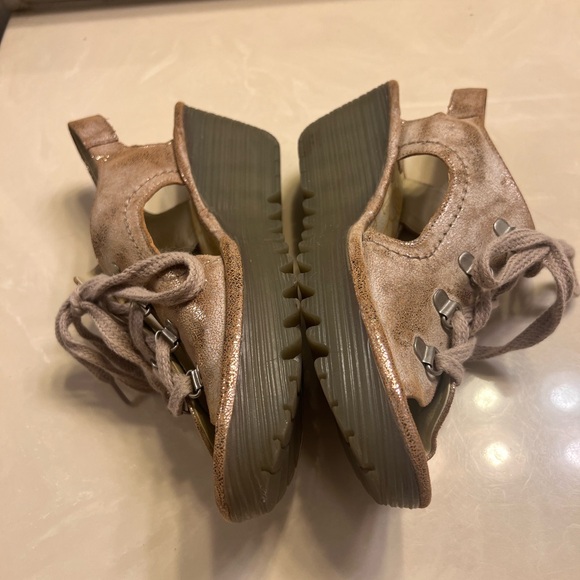 Fly London lace up wedge sandals peep toe size 40 / 9-9.5, made in Portugal - Picture 6 of 11